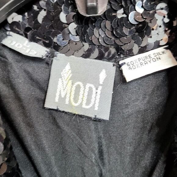 Vintage Modi Silk Sequin Jacket Size Large 10-12 - Picture 9 of 9